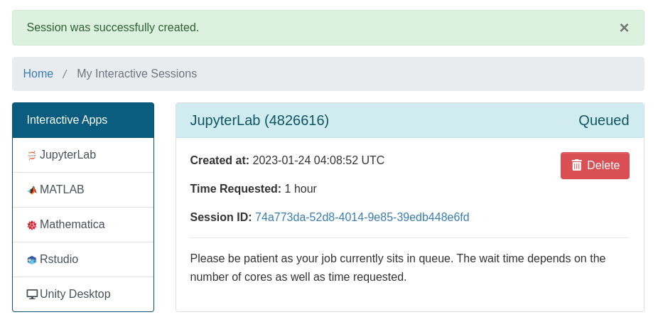 OOD Batch Connect Job in Queue